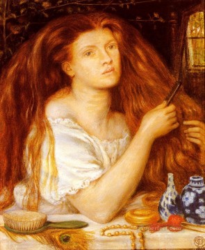 pre - Woman Combing Her Hair Pre Raphaelite Brotherhood Dante Gabriel Rossetti
